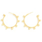 Gold Dipped Studded Hoop Earrings