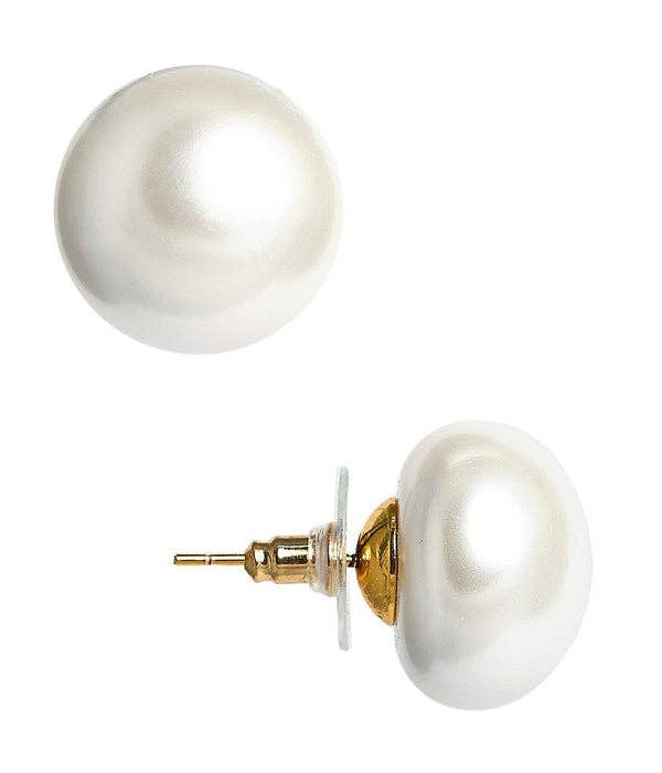 Barrett Pearl Stud Earrings - 16 mm