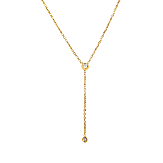 Dainty Cubic Zirconia Lariat Necklace