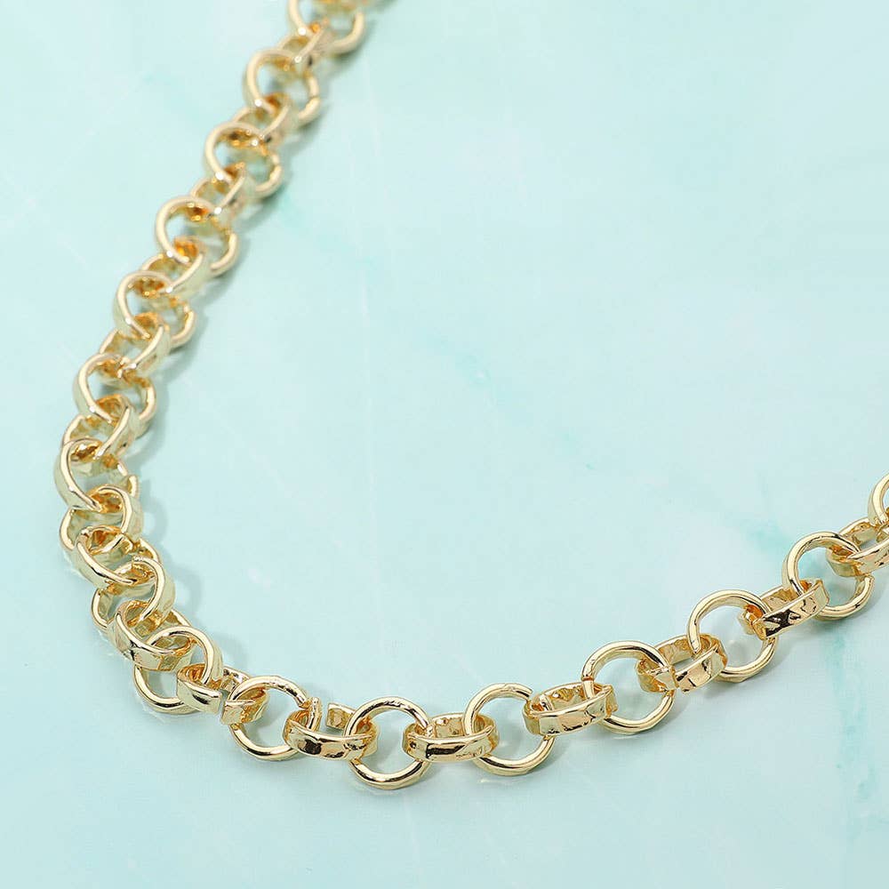 Bold Chunky Oval Link Chain Necklace