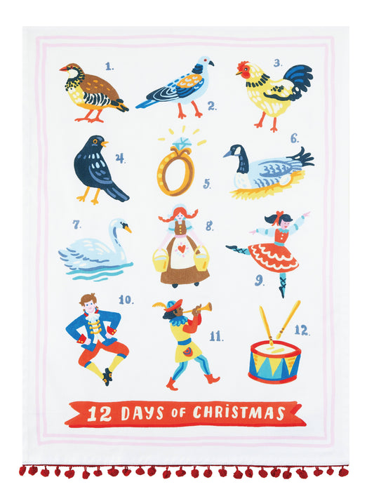 12 Days Of Christmas Dance Kitchen Towel