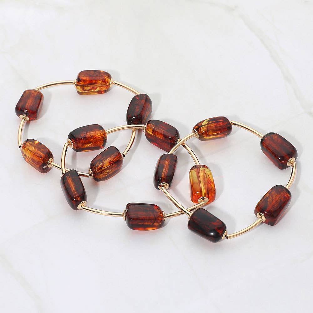 Speckled Resin Stretch Bracelet Stack