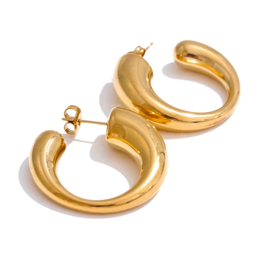 Golden Curve Hoops