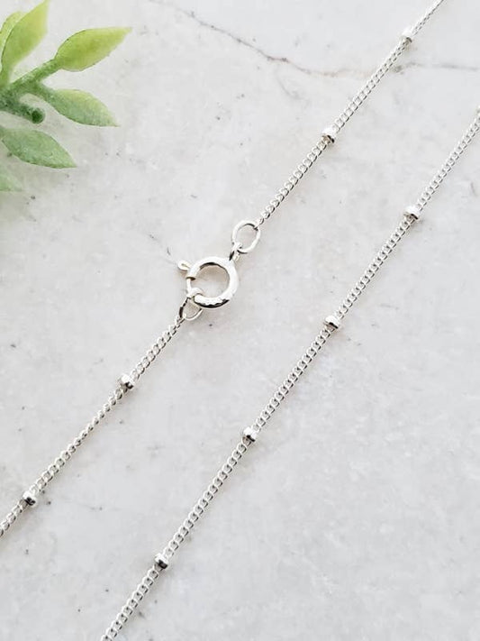 Sterling Silver Satellite Beaded Chain