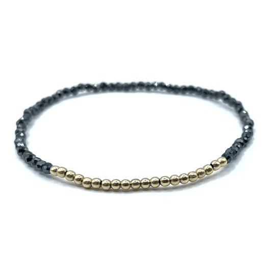 Karma Stretch Bracelet - Pyrite & Gold Filled