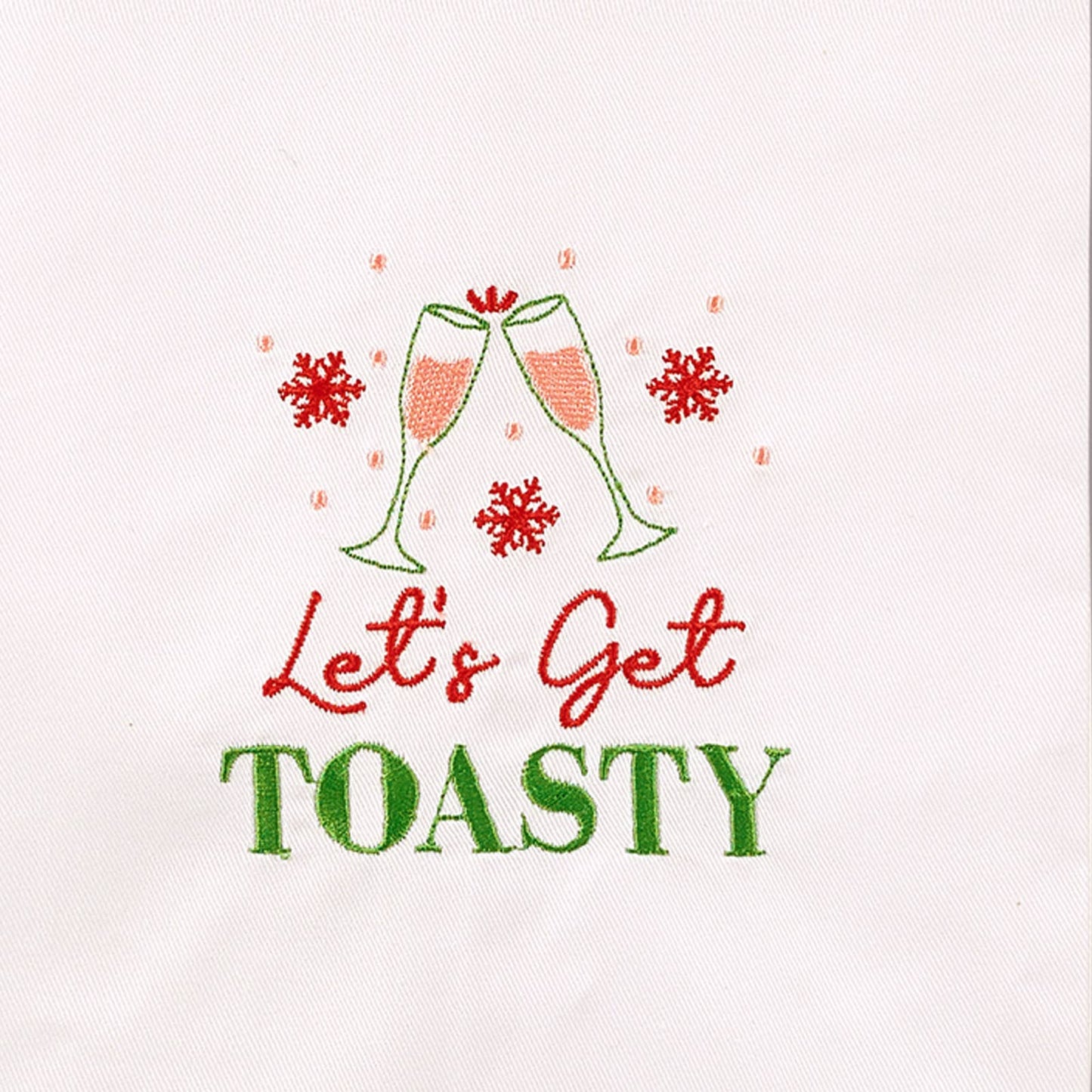 Let's Get Toasty Embroidered Kitchen Towel