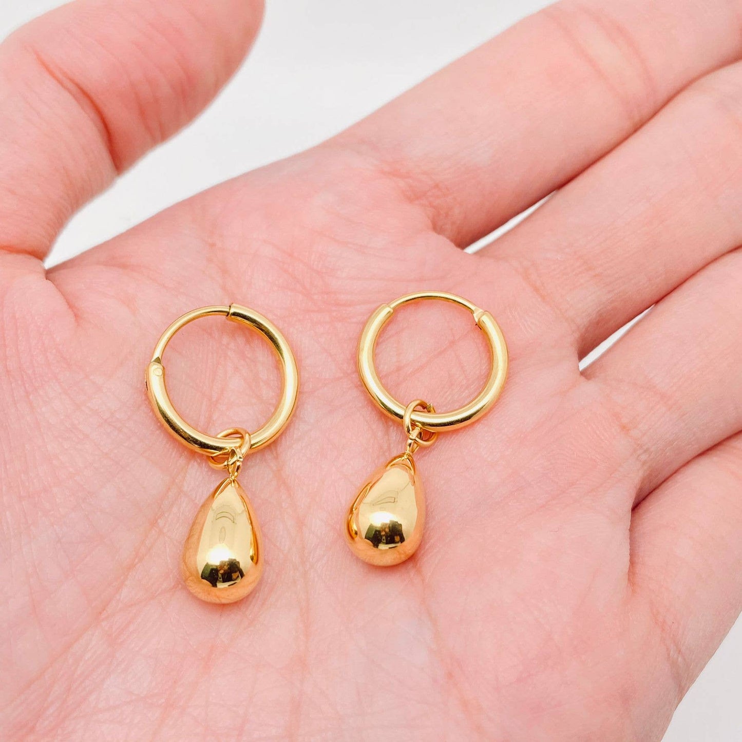 Teardrop Huggie Earrings