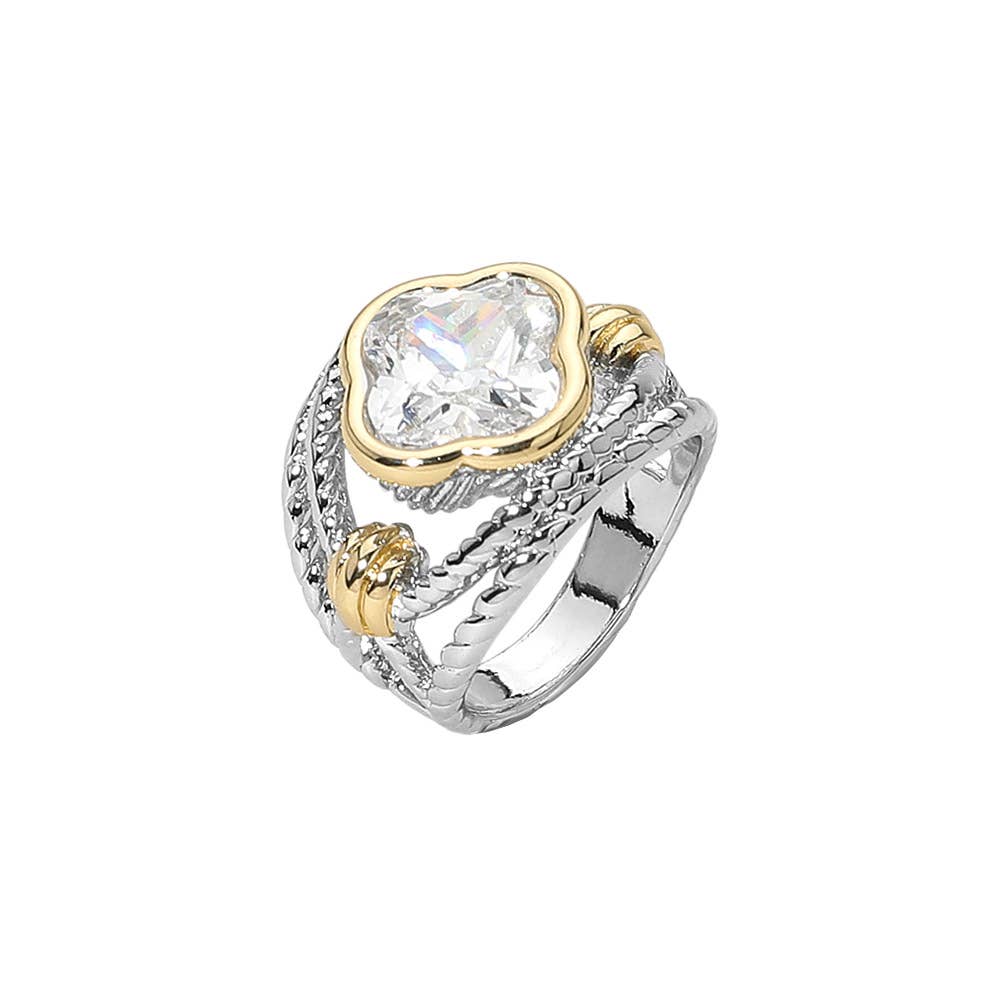 Quatrefoil CZ Ring