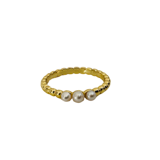 Triple Pearl Ring