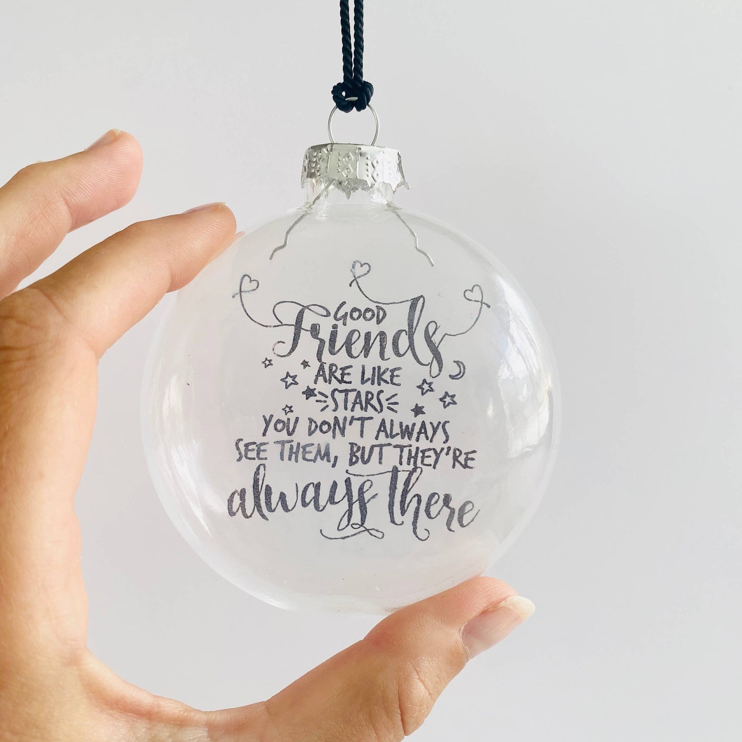 Friends Are Like Stars See-Through Glass Holiday Ornament