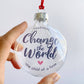 Teachers Change The World See-Through Glass Holiday Ornament