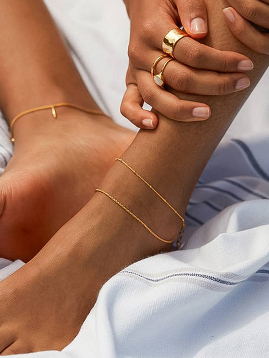Pennie Layered Chain Anklet