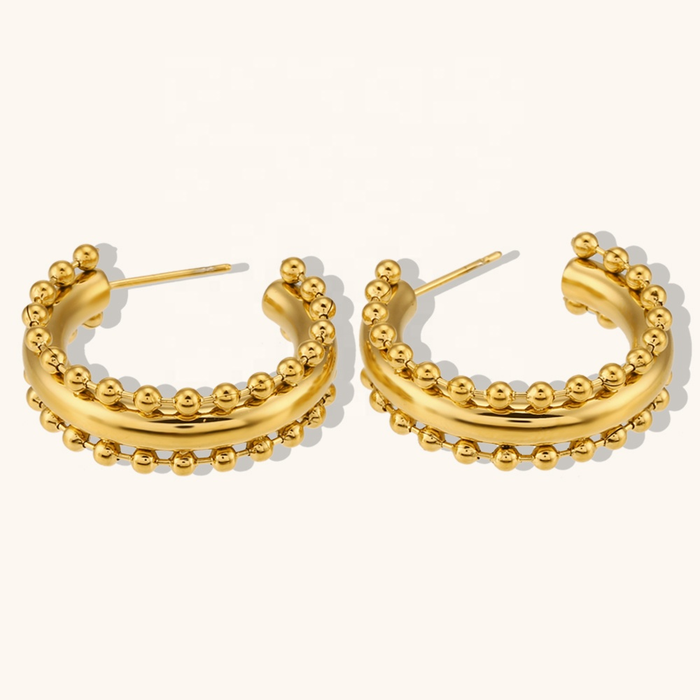 Genevieve Beaded Hoop Earrings