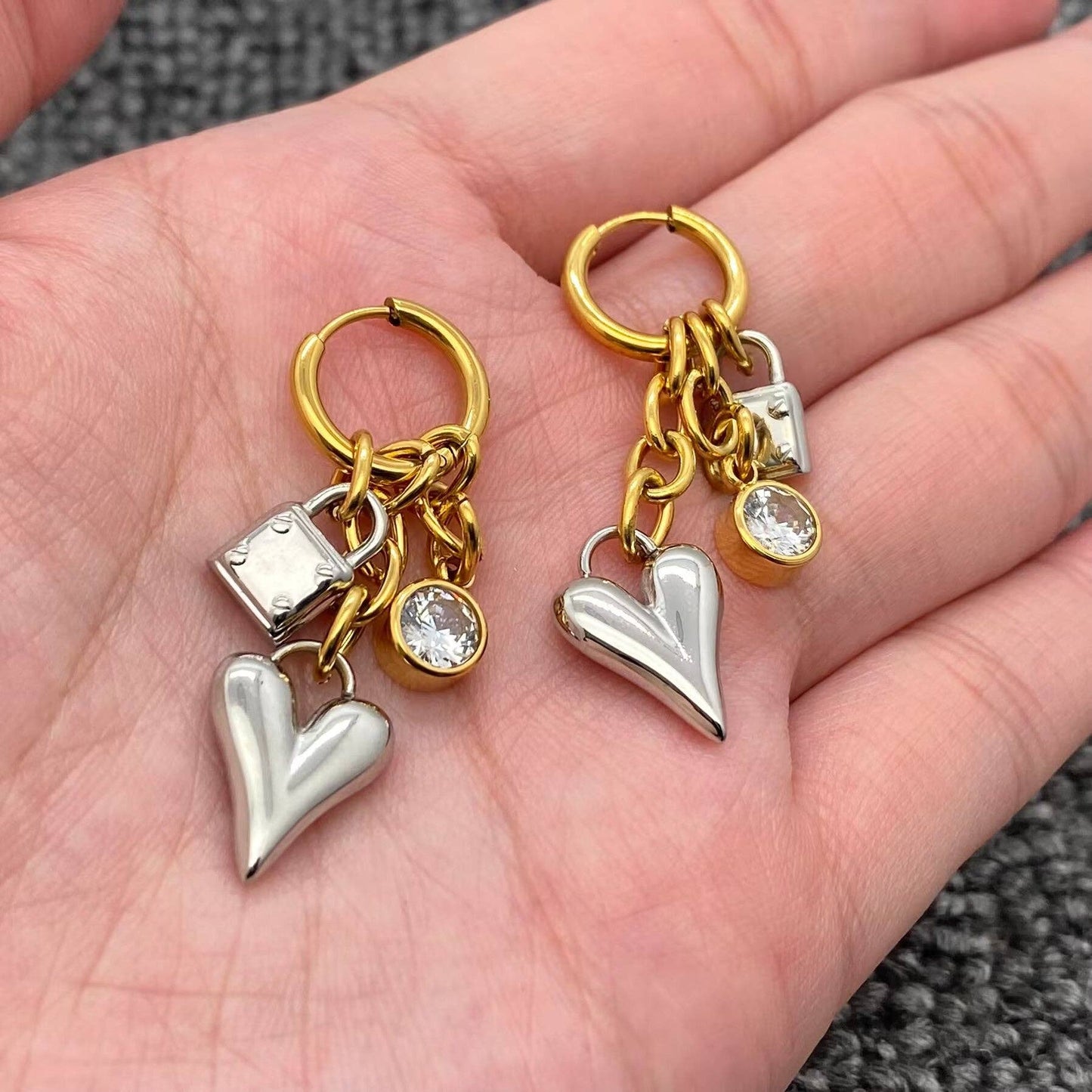 Heart & Lock Earrings