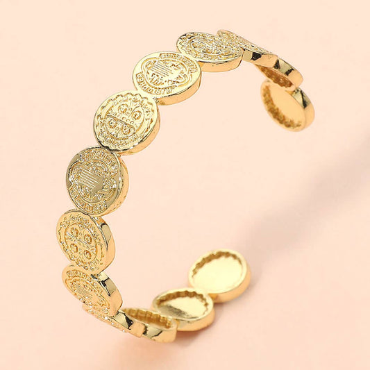 Coin Motif Cuff Bracelet