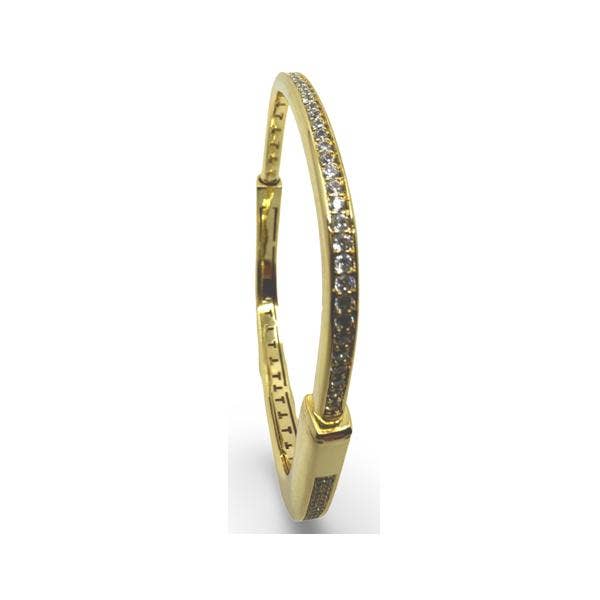 Gold and CZ 'Handcuff' Bracelet