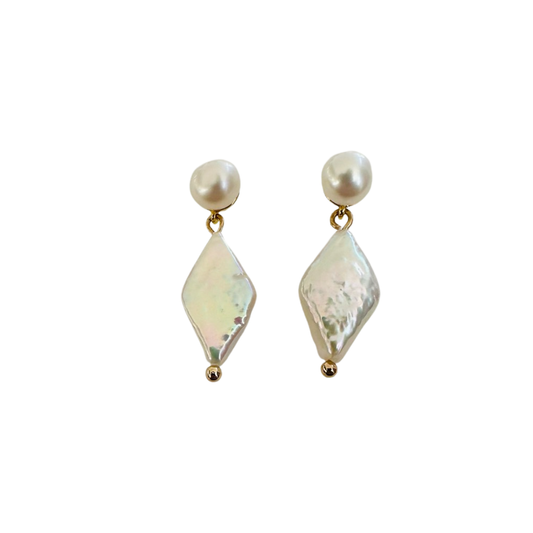 Diamond Pearl Earrings