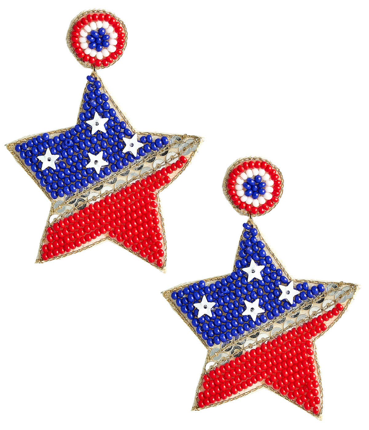 Star Flag Beaded Earrings