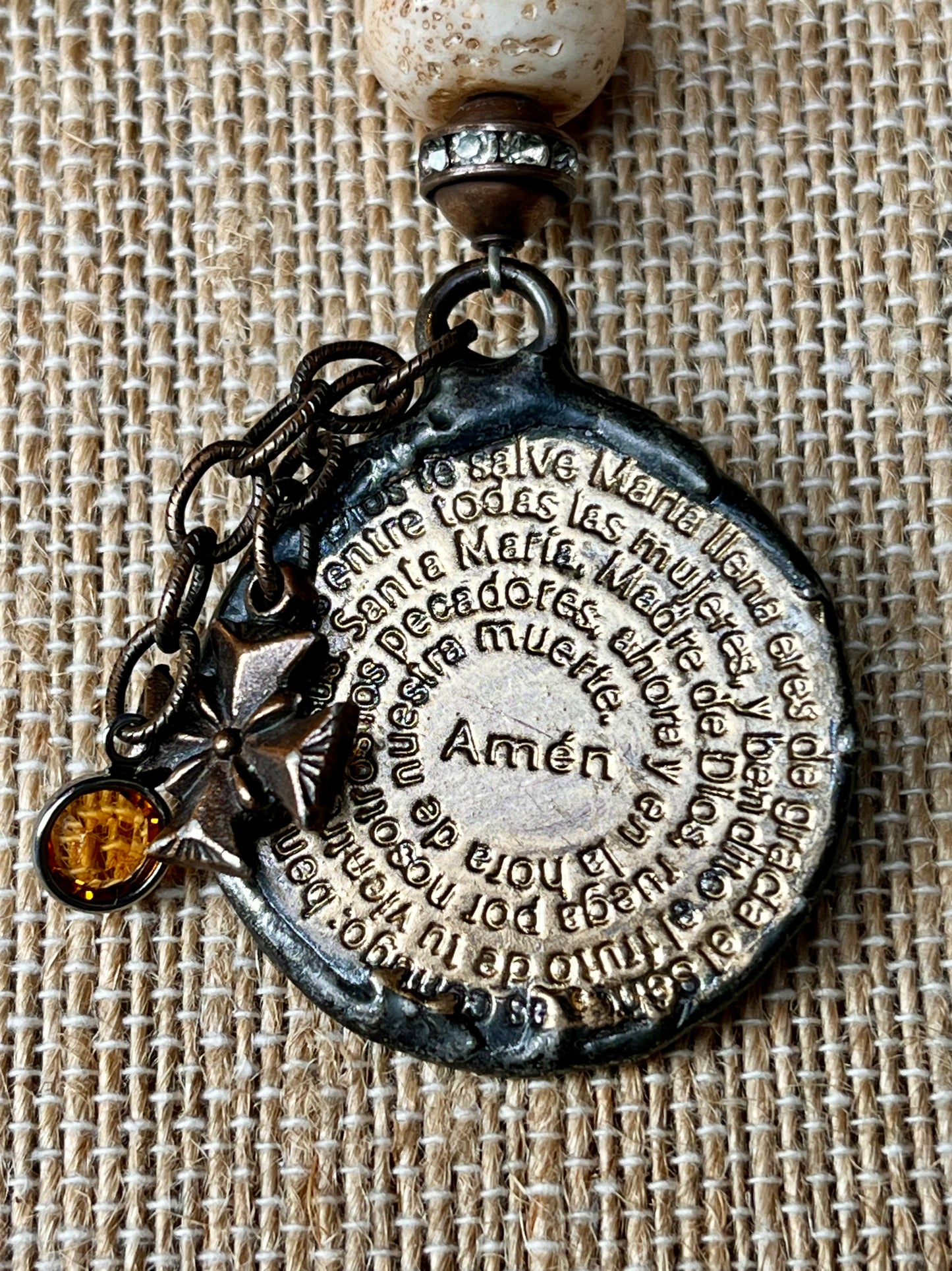 Dios te salve, Maria Prayer Amazonite Necklace