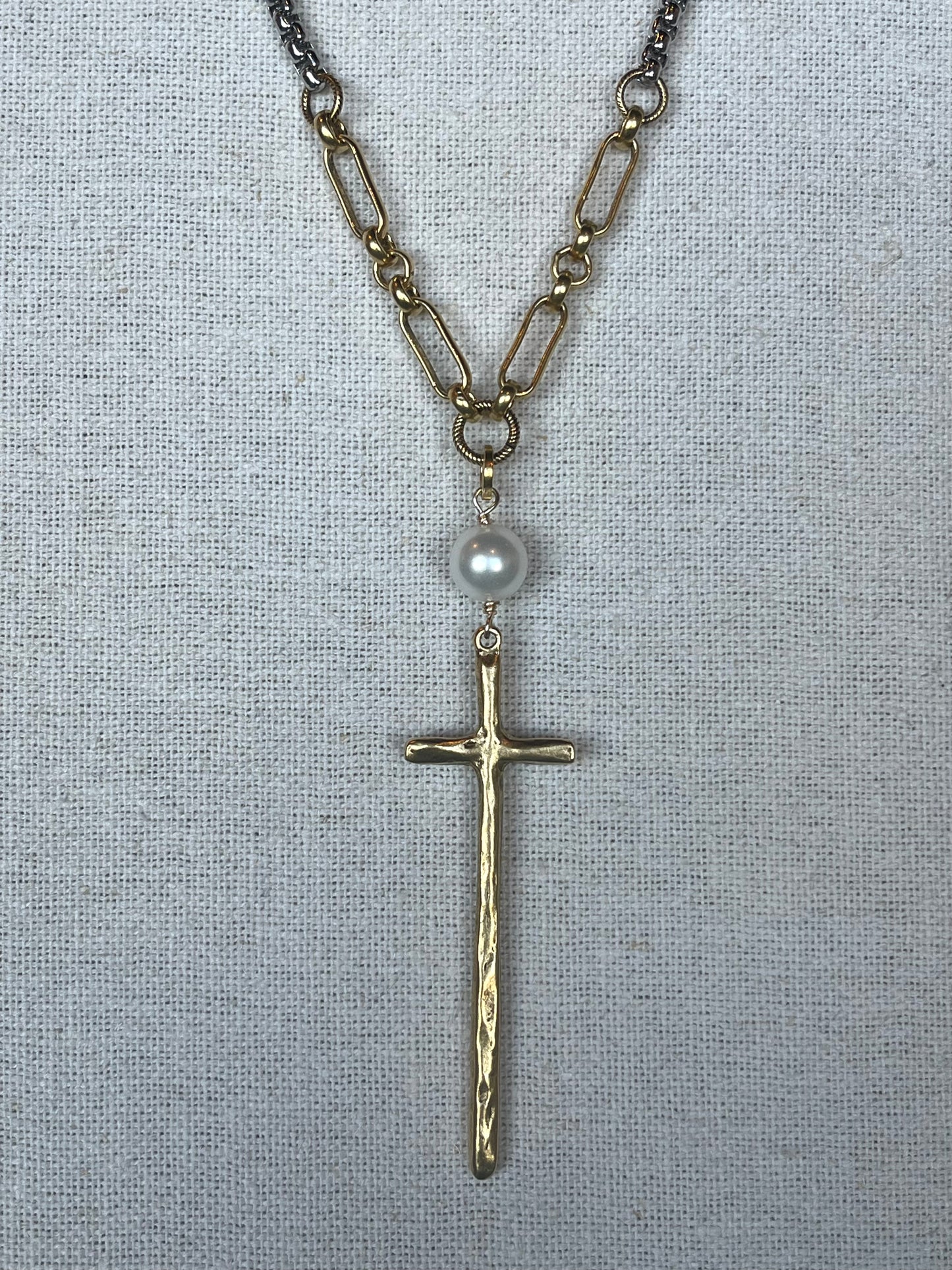 Pearl Cross Necklace