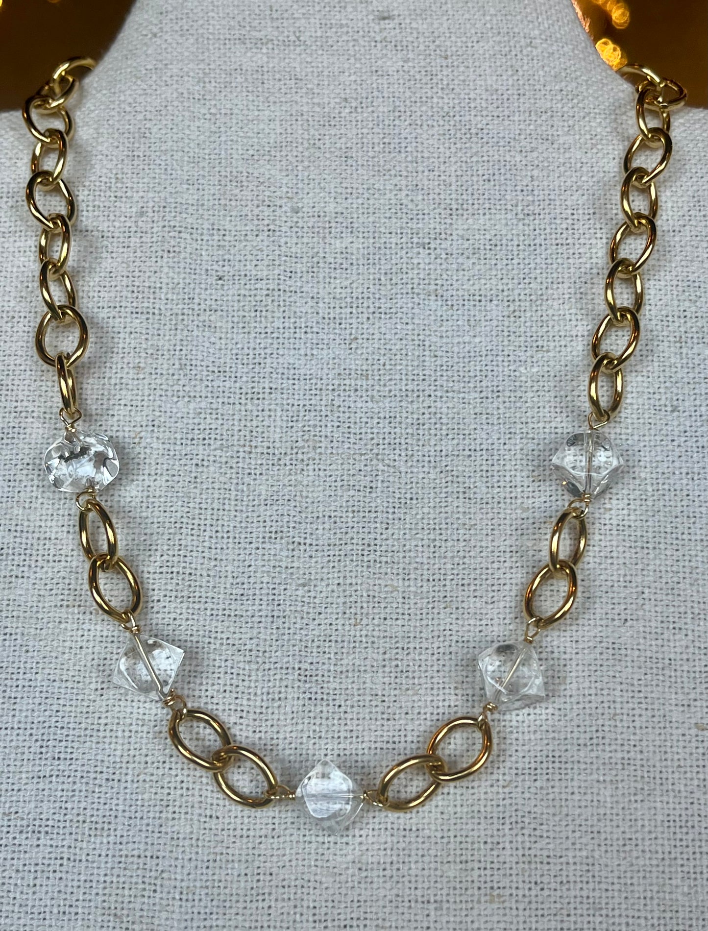 Clear Gold Necklace