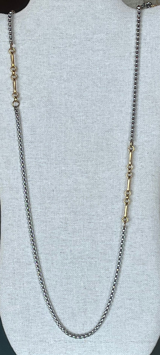 Box Chain and Paperclip Necklace