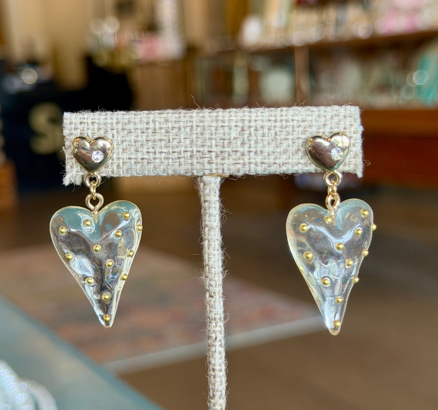 Dangling Glass Hearts Earrings | Erika Williner Designs
