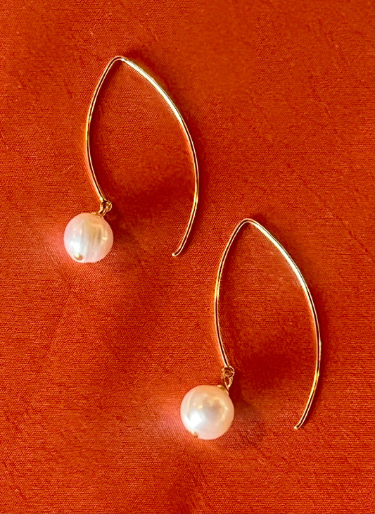 Wishbone Pearl Earrings