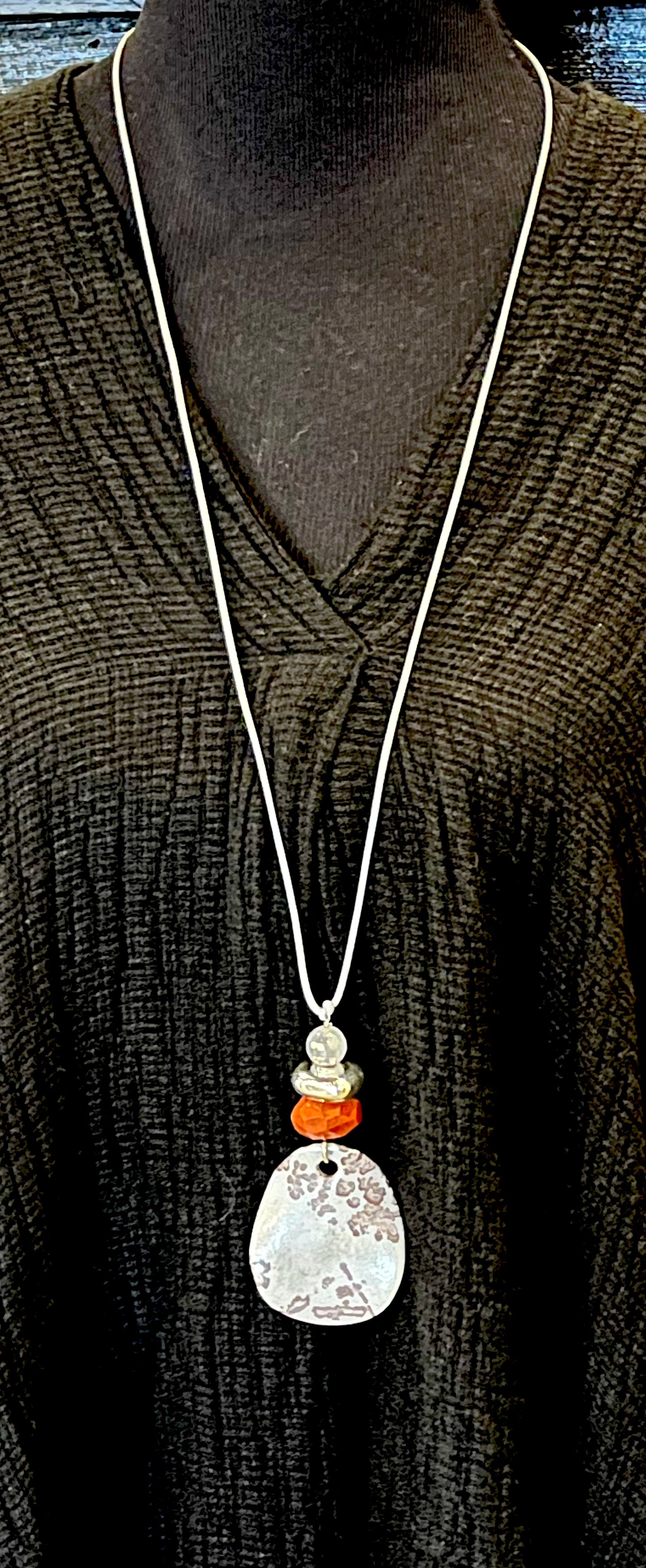 Simon Sebbag - Gray Agate Leather Necklace