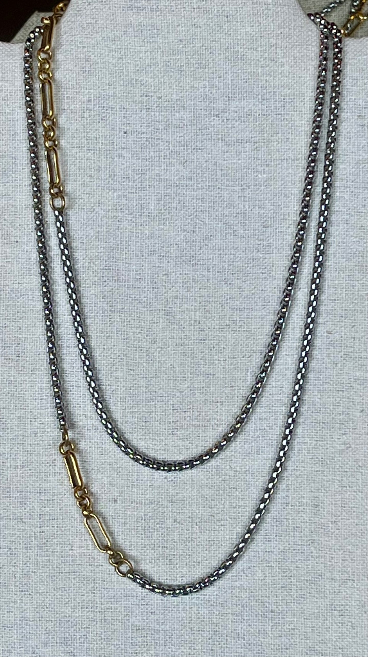 Box Chain and Paperclip Necklace