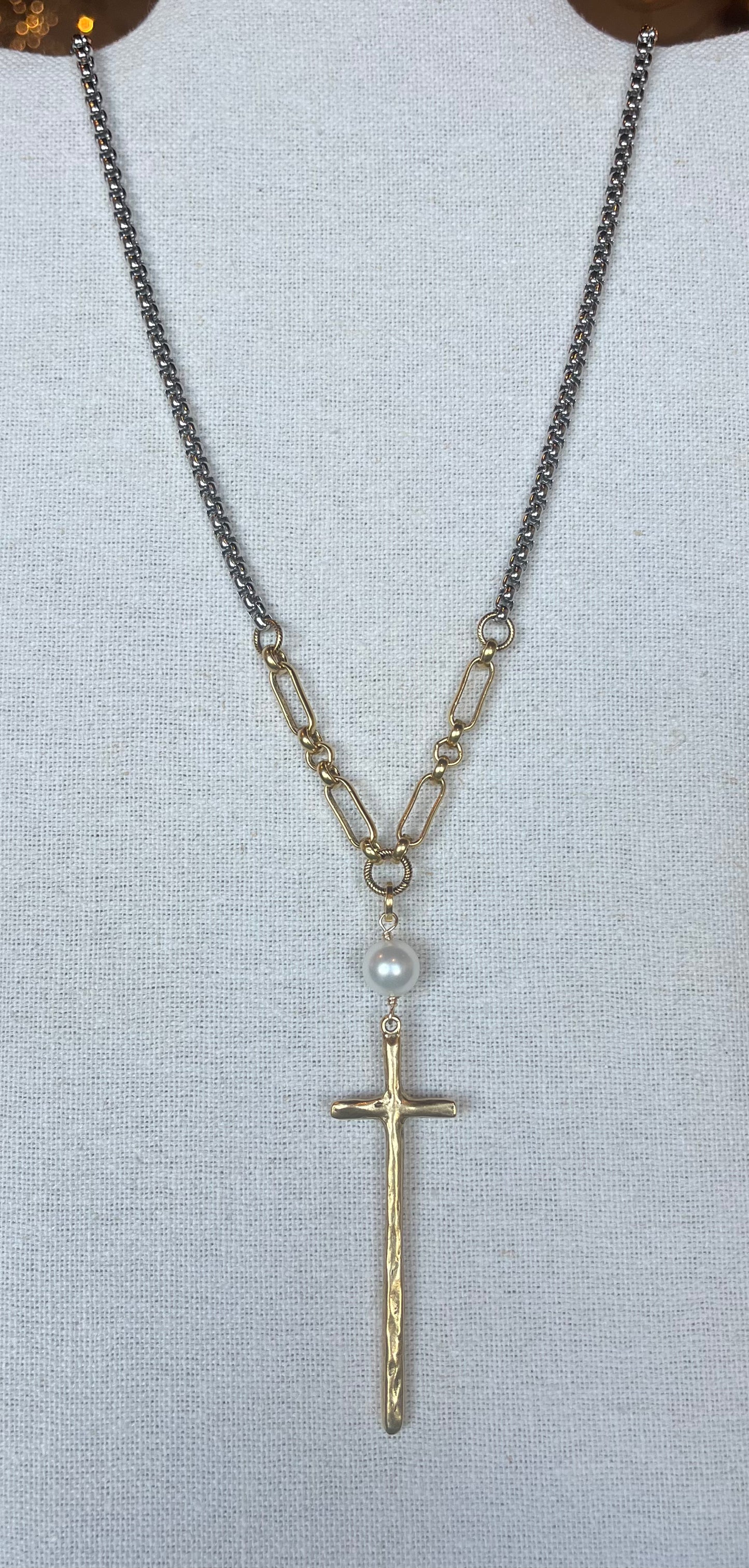 Pearl Cross Necklace