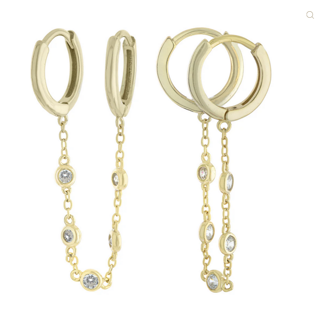Double Huggie Hoop Earrings