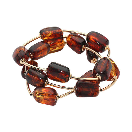 Speckled Resin Stretch Bracelet Stack