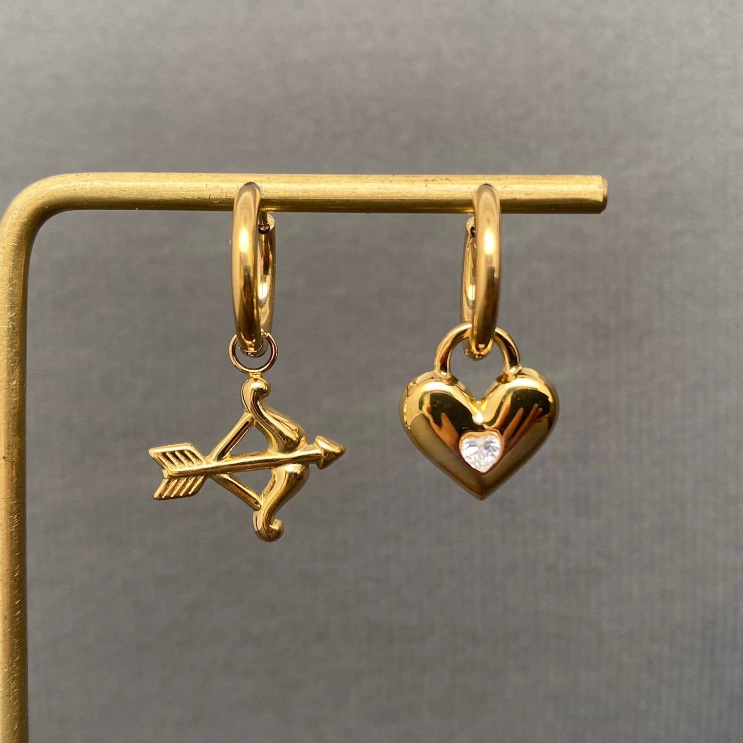 Cupid's Arrow & Heart Earrings