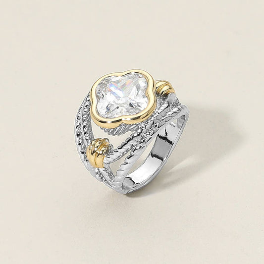 Quatrefoil CZ Ring