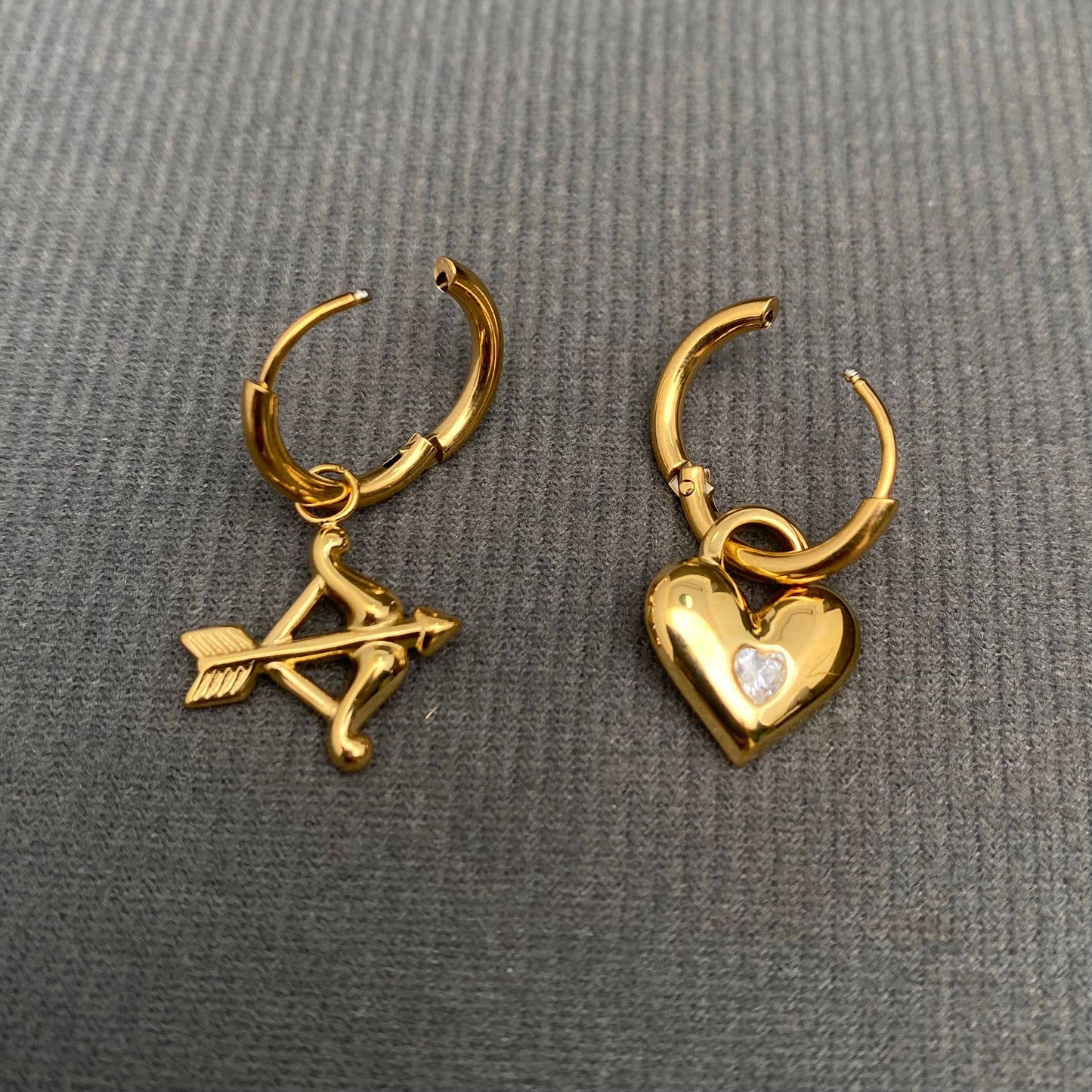 Cupid's Arrow & Heart Earrings