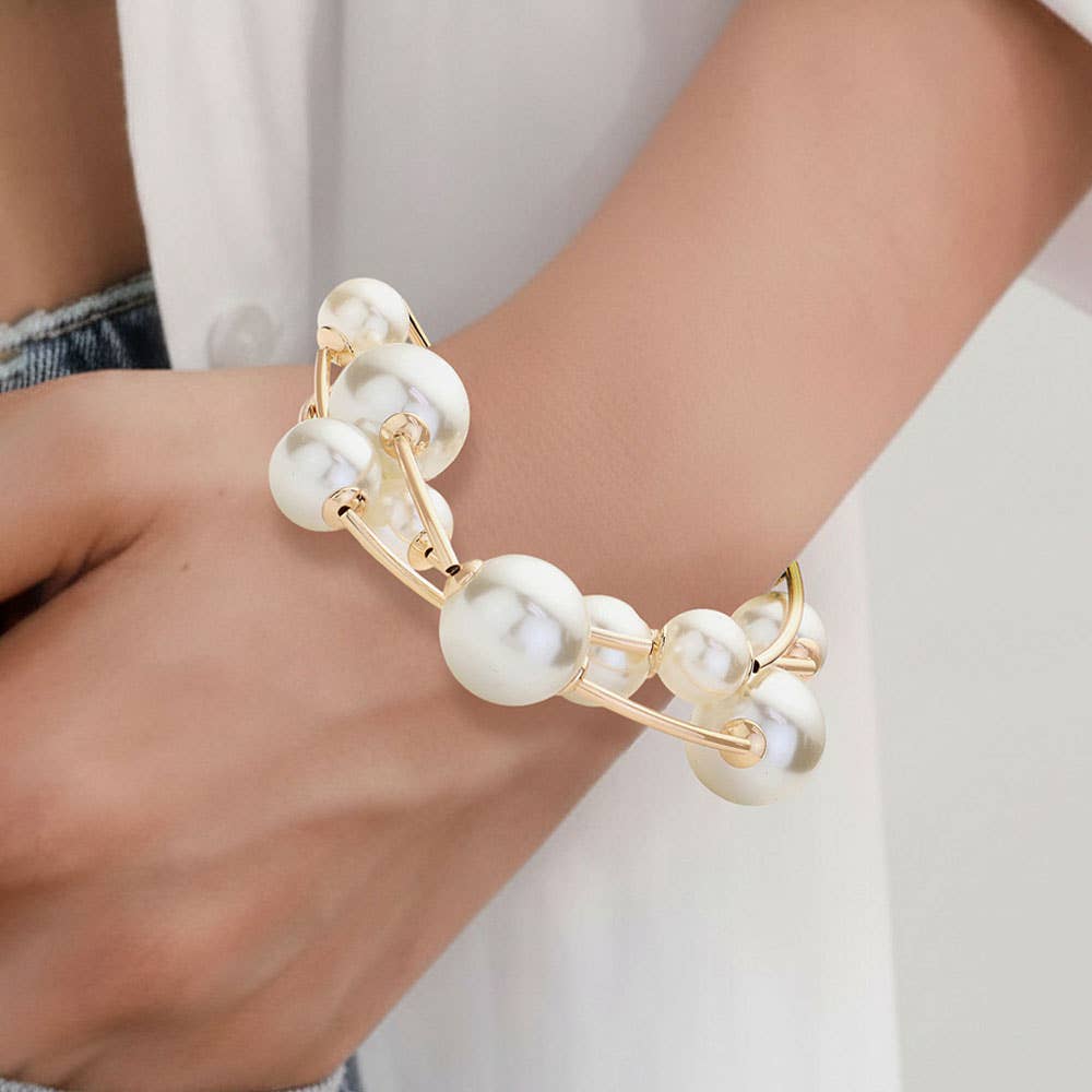 Pearl Stretch Stack Bracelets