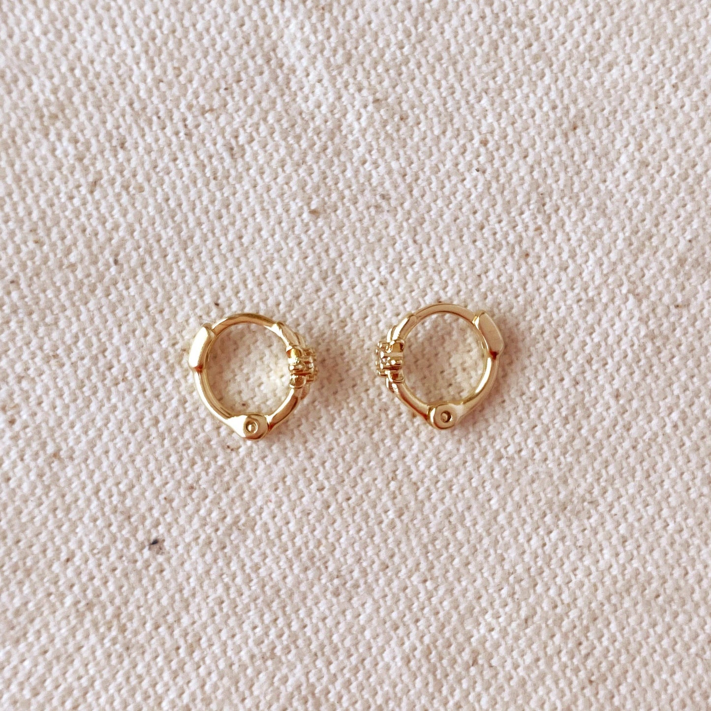 18k Gold Filled Starburst Mini Huggie Earrings