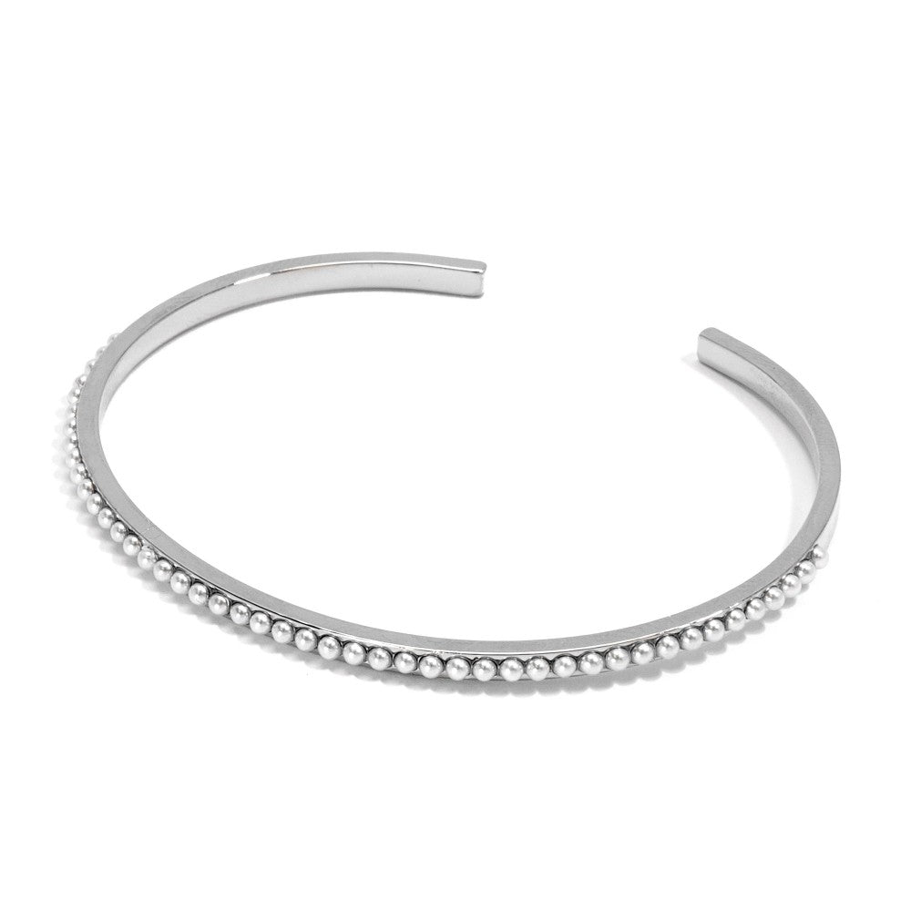 Pearl Studded Metal Bangle Bracelet