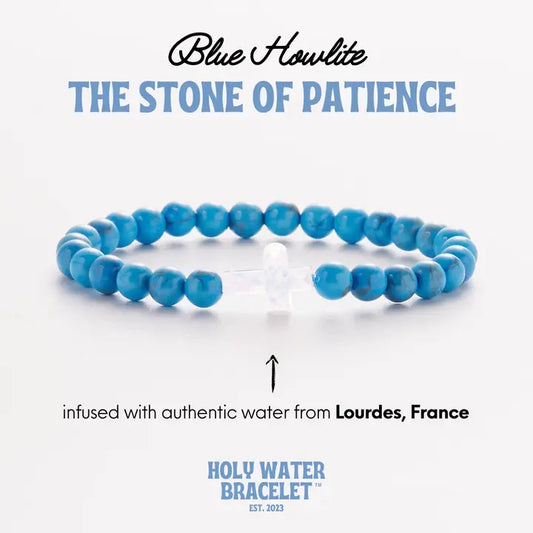 Holy Water Cross - Blue Howlite