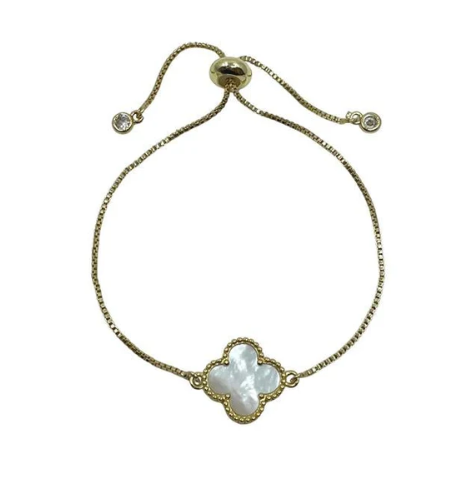 MOP Clover Slider Bracelet