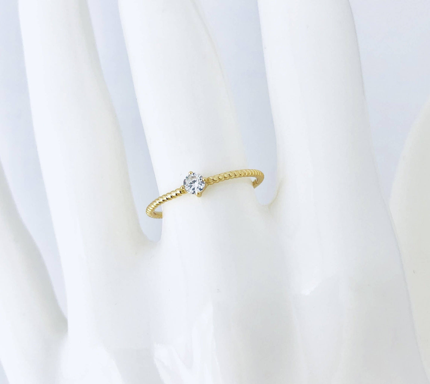 Twist Band with CZ Ring