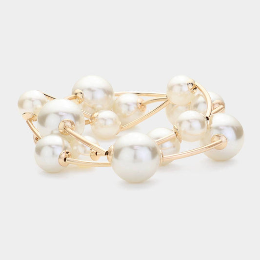 Pearl Stretch Stack Bracelets