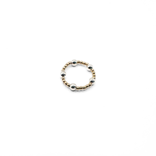 Erin Gray - Gold-Filled 4mm & 2mm Beaded Stretch Ring