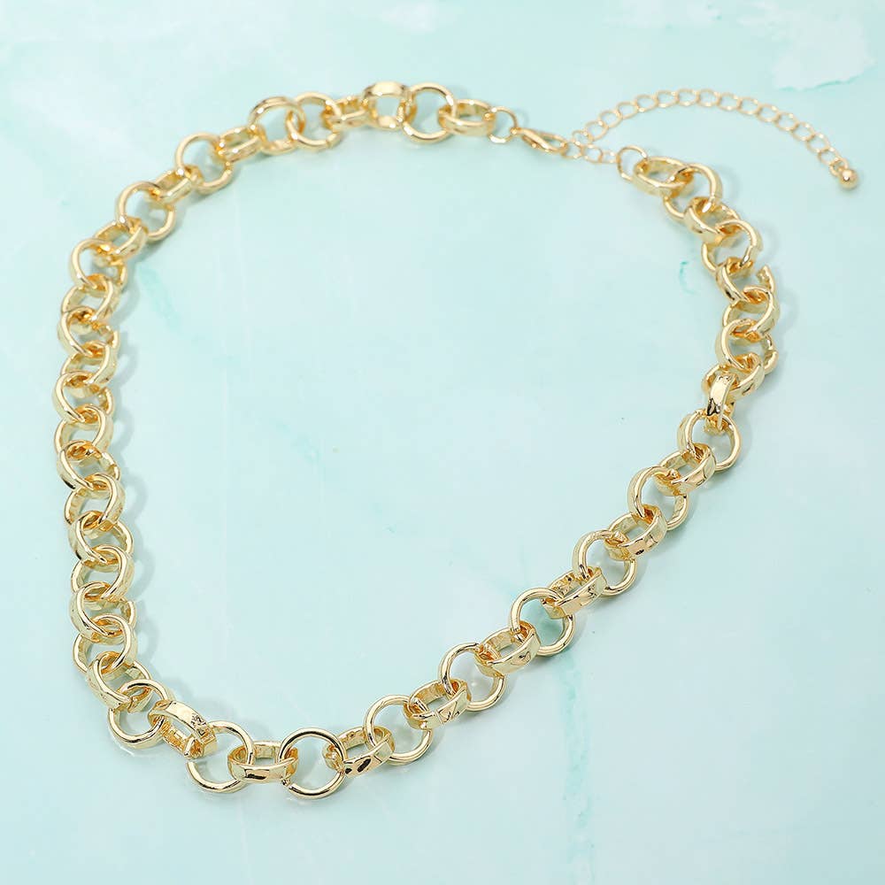 Bold Chunky Oval Link Chain Necklace