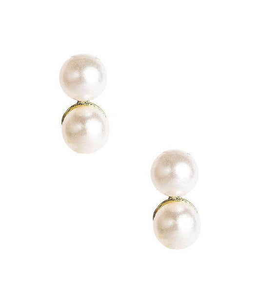 Belle Of The Ball - Double Pearl Earrings