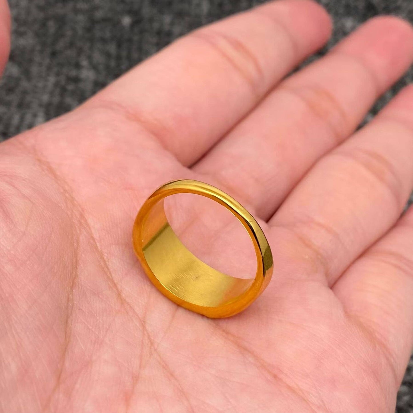 5 Opal 18K Gold Plated Stainless Steel Ring - FGS: 8