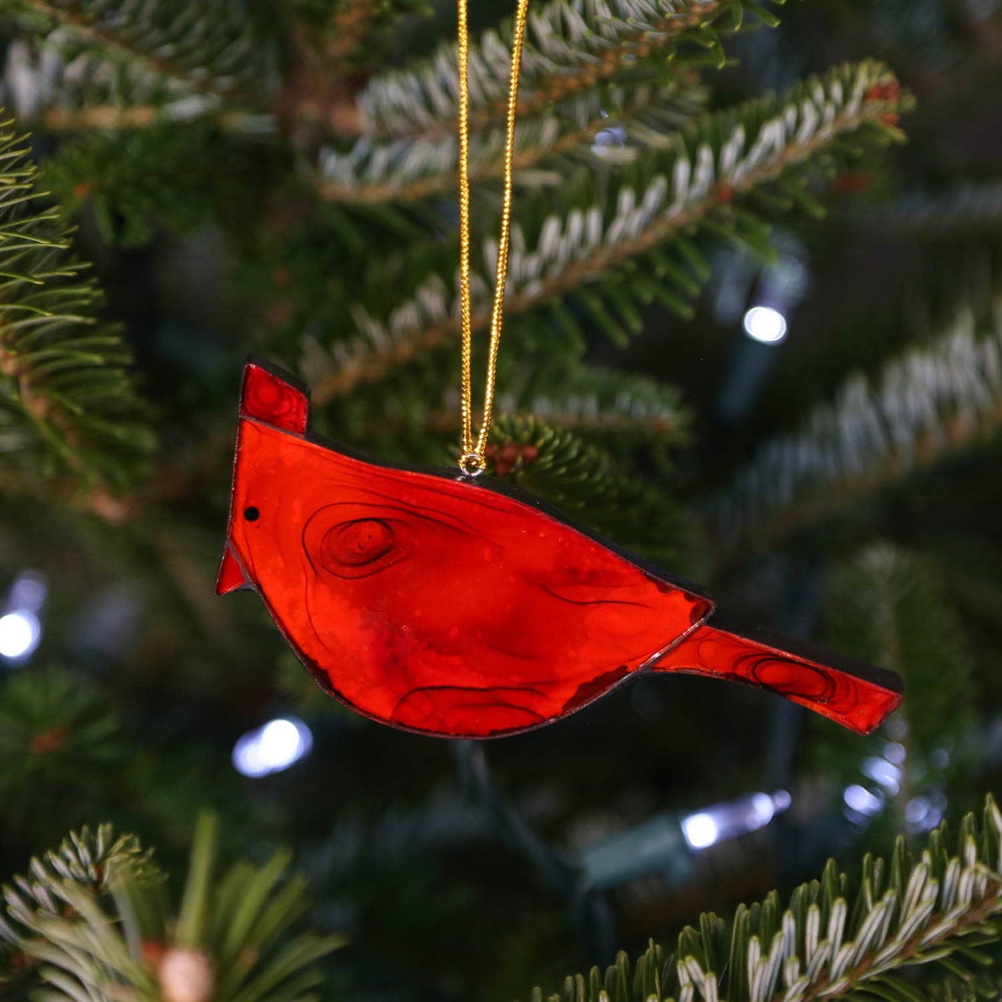 Glass Cardinal Ornament