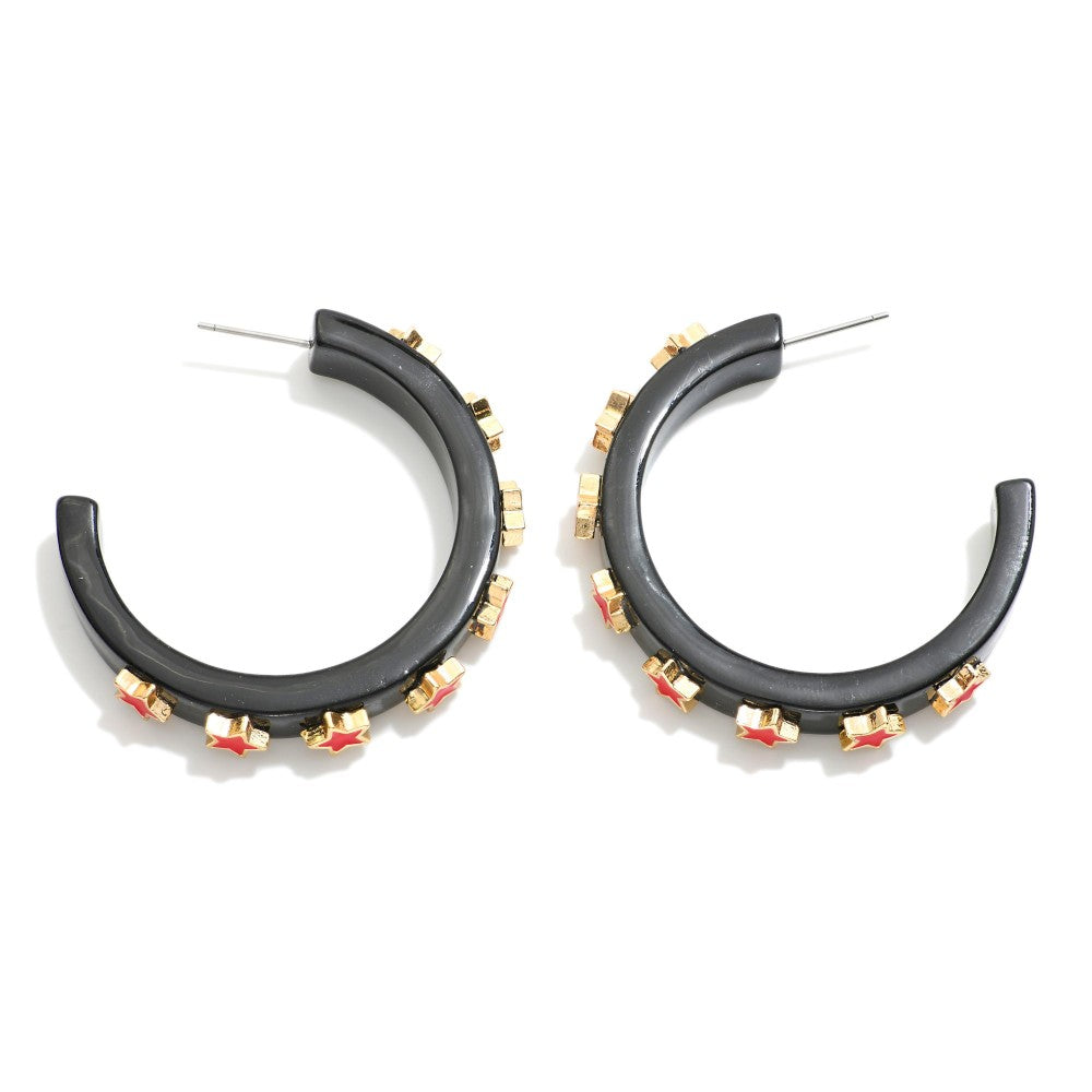 Star Player Hoop Earrings