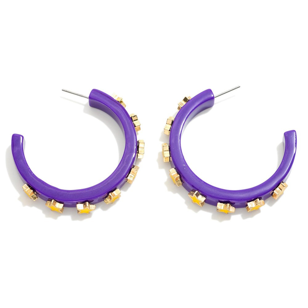 Star Player Hoop Earrings